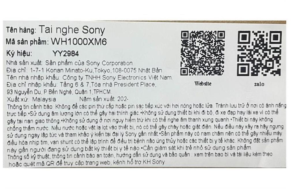 Tai nghe Bluetooth Chụp Tai Sony WH1000XM6 Màu Đen