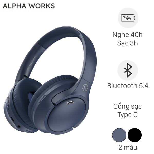 Tai nghe Bluetooth chụp tai Alpha Works AW LITE 600