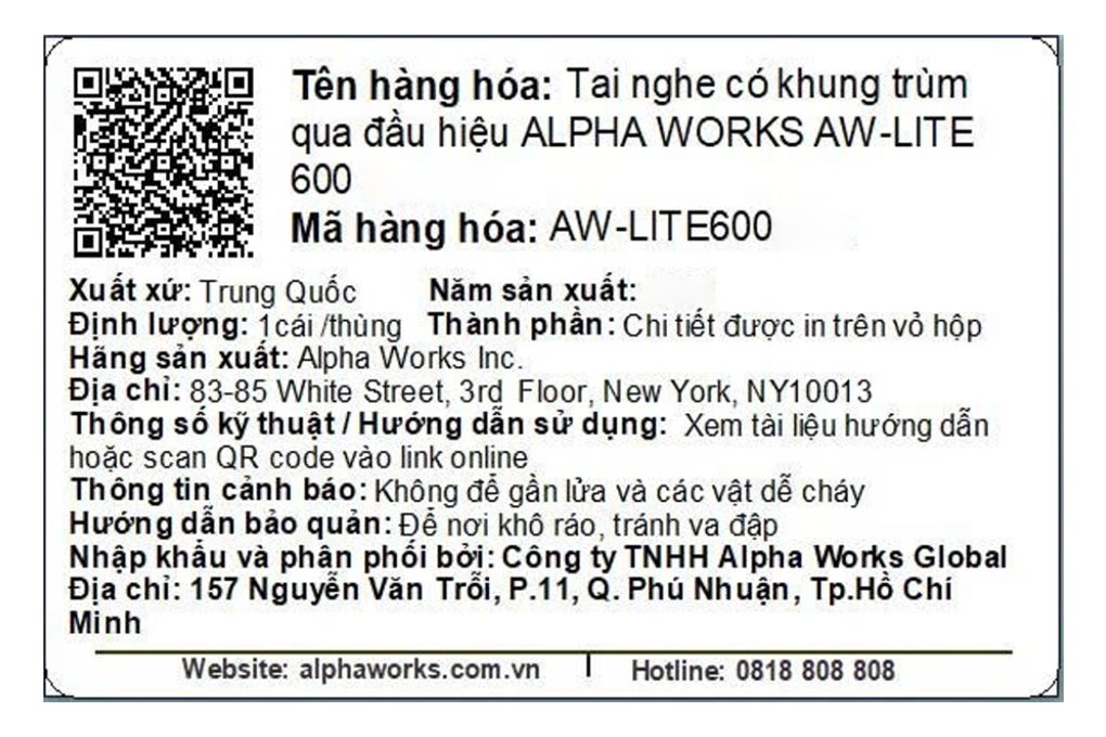 Tai nghe Bluetooth chụp tai Alpha Works AW LITE 600 Màu Xanh Dương