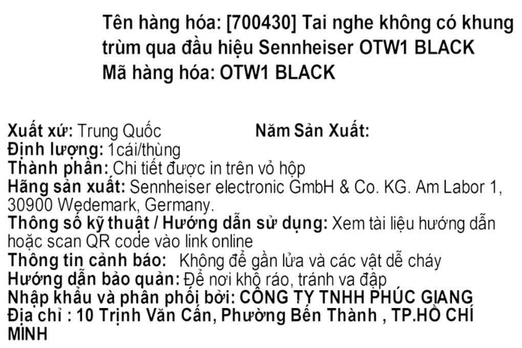 Tai nghe Bluetooth True Wireless Sennheiser Accentum Open OTW1 Màu Đen