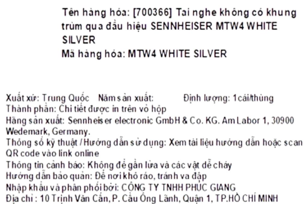Tai nghe Bluetooth True Wireless Sennheiser Momentum 4 MTW4 Màu Bạc