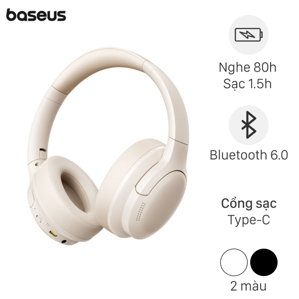 Tai nghe Bluetooth chụp tai Baseus Bass BH1 Lite