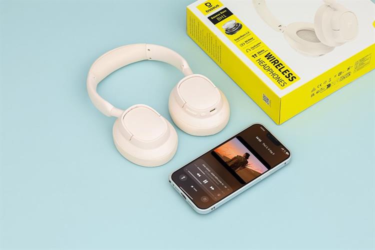 Tai nghe Bluetooth chụp tai Baseus Bass BH1 Lite Màu Trắng
