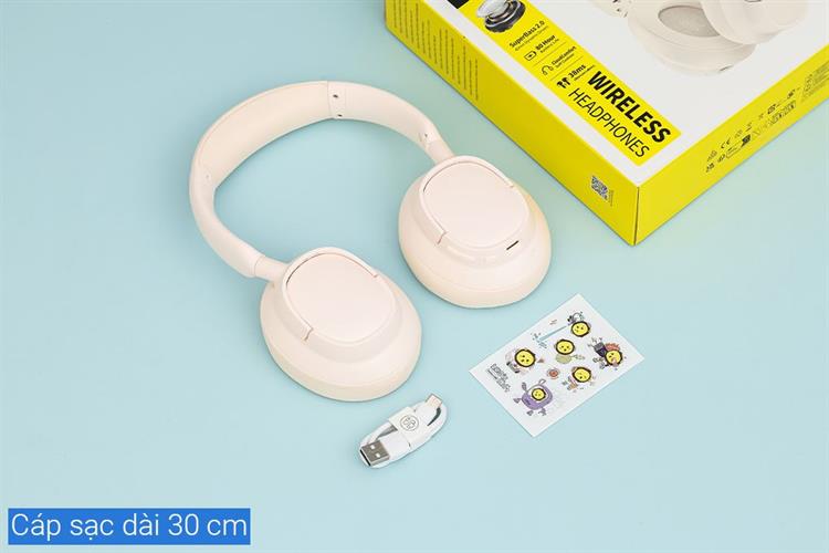 Tai nghe Bluetooth chụp tai Baseus Bass BH1 Lite Màu Trắng