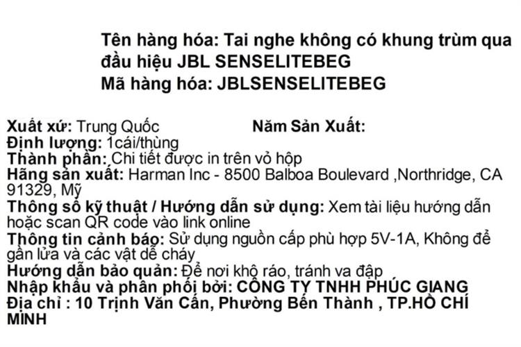 Tai nghe Bluetooth Open-Ear True Wireless JBL Sense Lite Màu Màu be