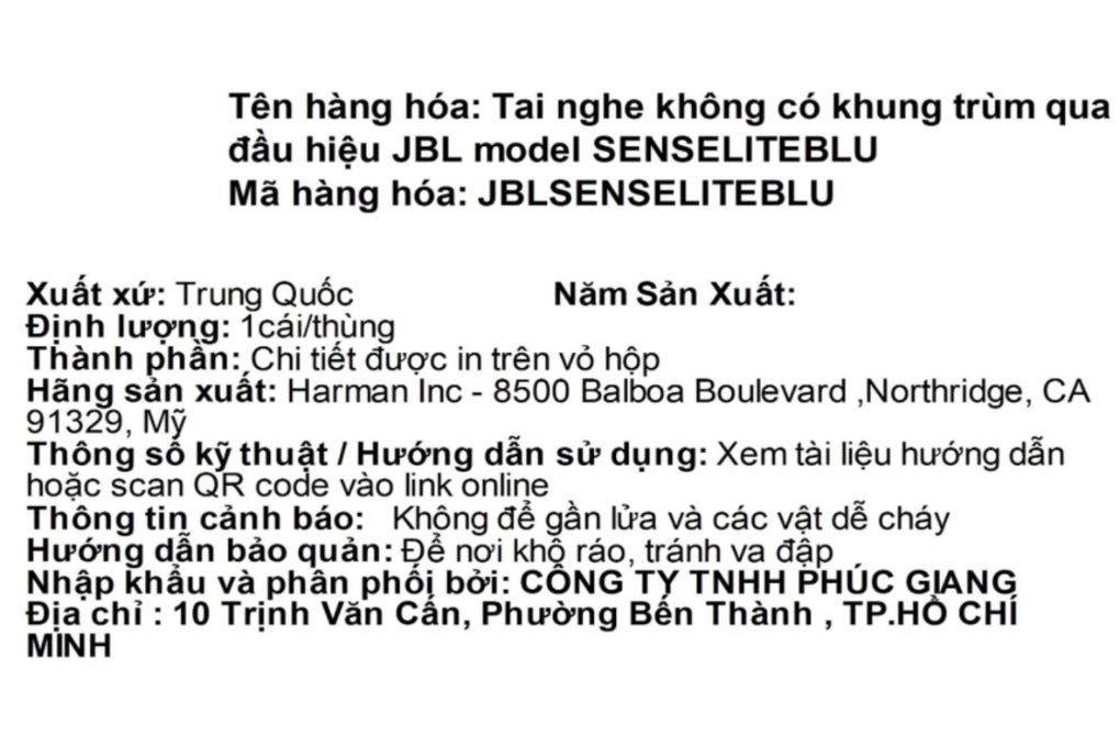 Tai nghe Bluetooth Open-Ear True Wireless JBL Sense Lite Màu Xanh Dương
