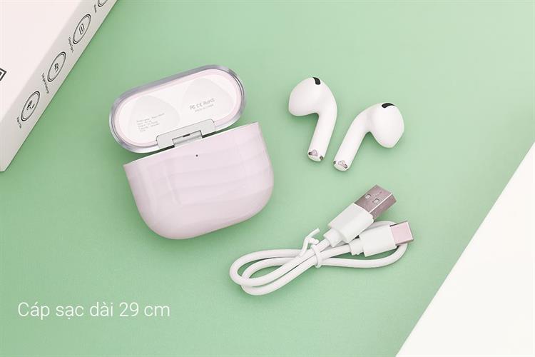 Tai nghe Bluetooth True Wireless Rezo Wave Màu Hồng