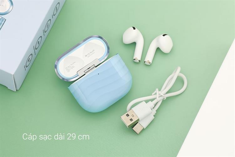 Tai nghe Bluetooth True Wireless Rezo Wave Màu Xanh Dương