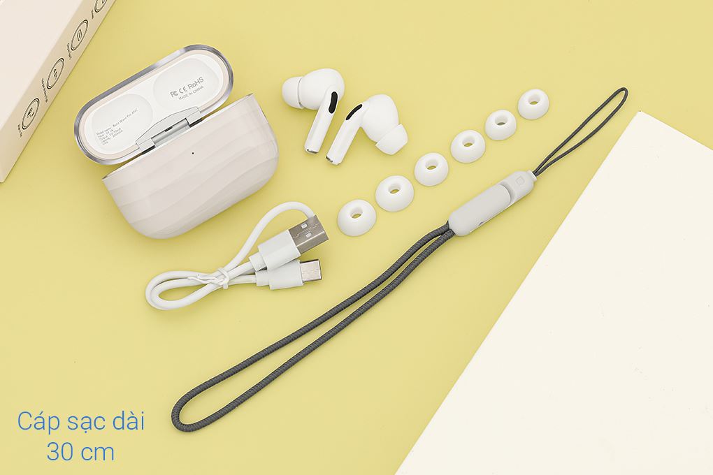 Tai nghe Bluetooth True Wireless Rezo Wave Pro ANC Màu Màu be