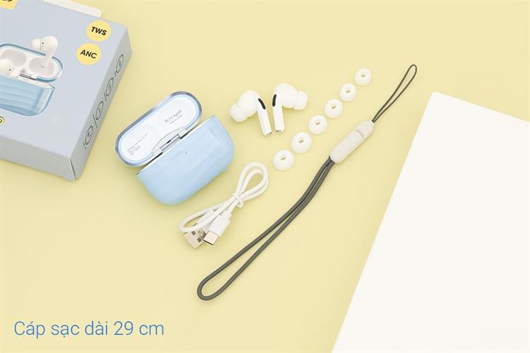 Tai nghe Bluetooth True Wireless Rezo Wave Pro ANC Màu Xanh Dương