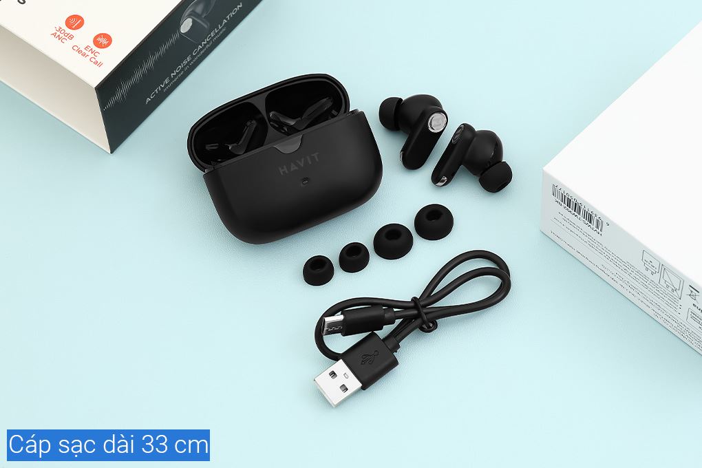 Tai nghe Bluetooth True Wireless Havit TW992 Màu Đen