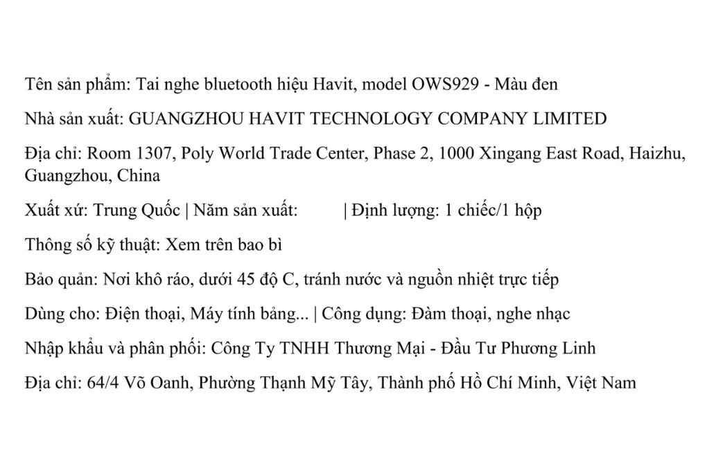Tai nghe Bluetooth Open-Ear True Wireless Havit OWS929 - 14