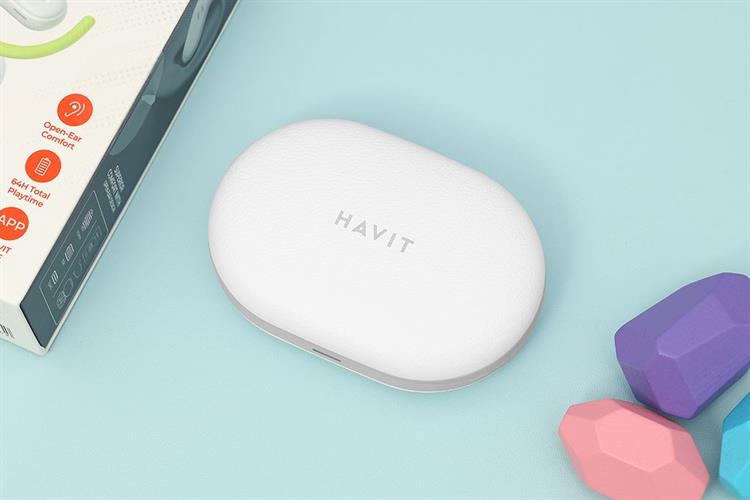 Tai nghe Bluetooth Open-Ear True Wireless Havit OWFIT 02A Màu Trắng - Xanh