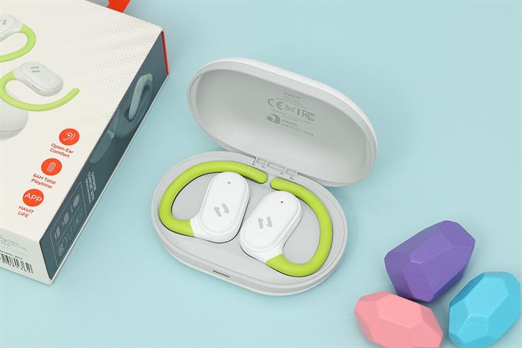 Tai nghe Bluetooth Open-Ear True Wireless Havit OWFIT 02A Màu Trắng - Xanh