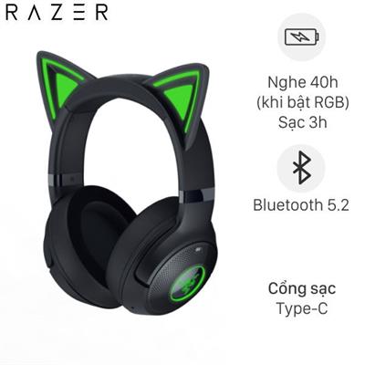 Tai nghe Bluetooth Chụp Tai Gaming Razer Kraken Kitty V2 BT