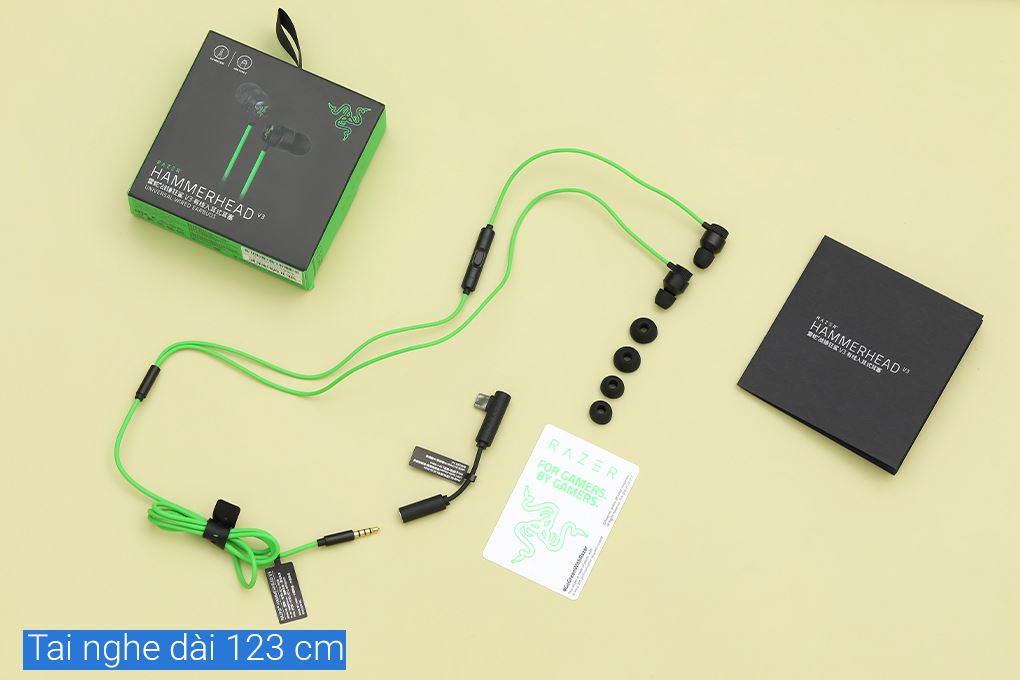 Tai nghe Có dây EP Razer Hammerhead V3 Earbuds Màu Đen