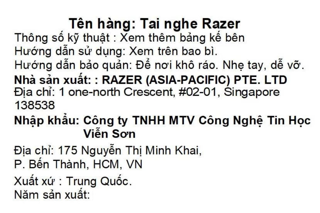Tai nghe Có dây EP Razer Hammerhead V3 Earbuds Màu Đen