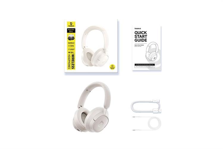 Tai nghe Bluetooth Chụp Tai Baseus Bass BH1 Màu Trắng