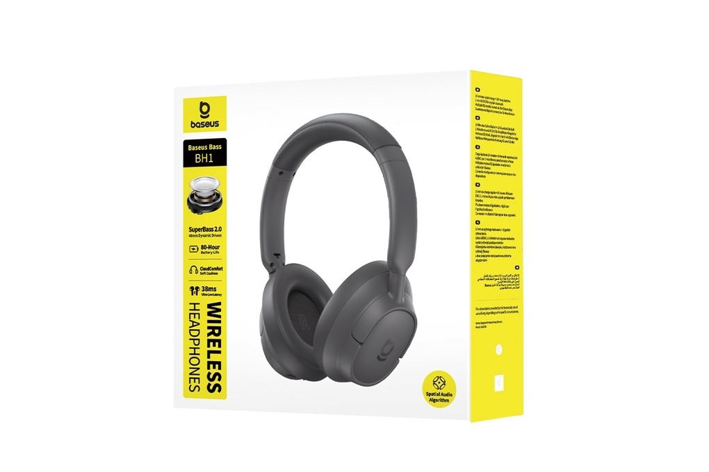 Tai nghe Bluetooth Chụp Tai Baseus Bass BH1 Màu Xám