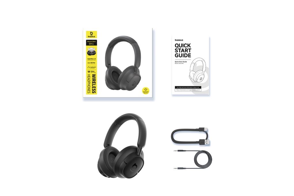 Tai nghe Bluetooth Chụp Tai Baseus Bass BH1 Màu Xám