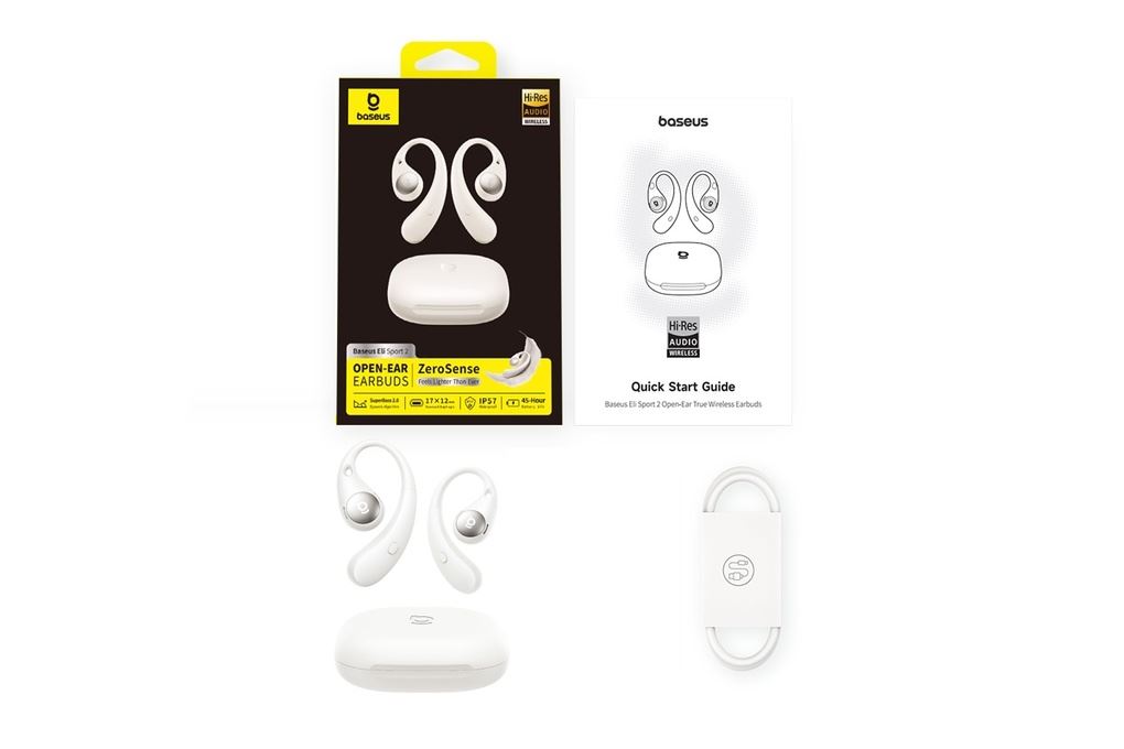 Tai nghe Bluetooth Open-Ear TWS Baseus Eli Sport 2 Màu Trắng