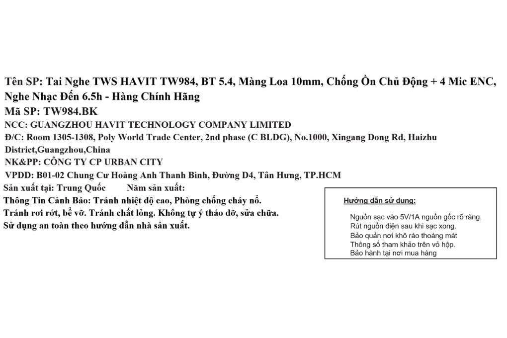 Tai nghe Bluetooth True Wireless Havit LIFE NC01T TW984 - 15