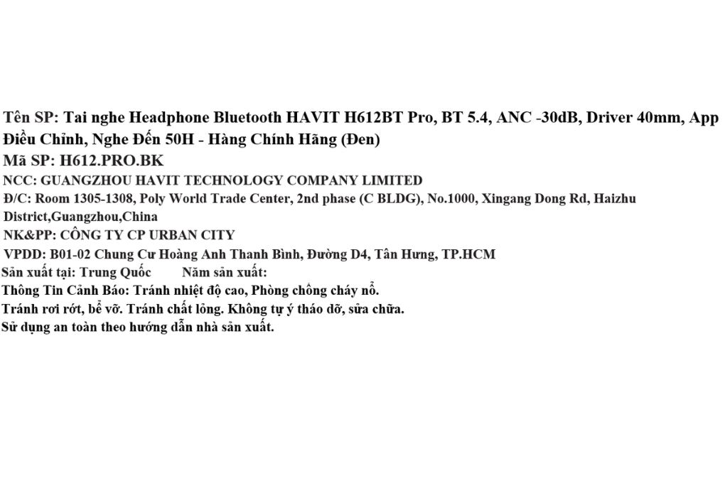 Tai nghe Bluetooth Chụp Tai Havit H612BT Pro Màu Đen