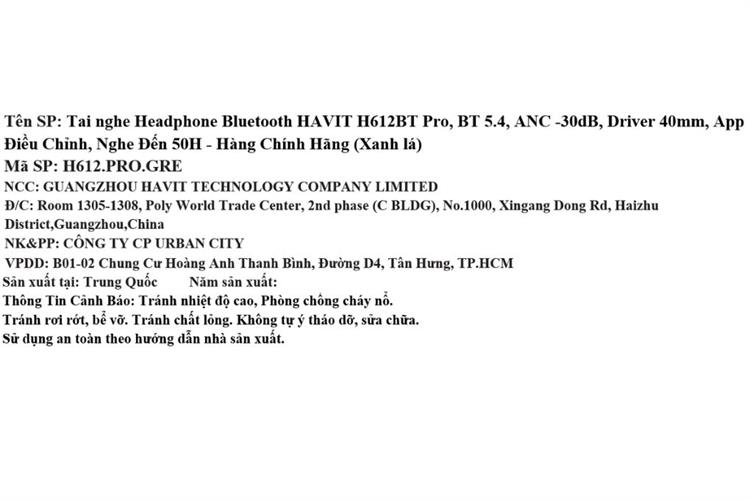 Tai nghe Bluetooth Chụp Tai Havit H612BT Pro Màu Xanh lá