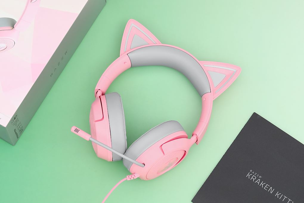 Tai nghe Chụp Tai Gaming Razer Kraken Kitty V3 X Màu Hồng