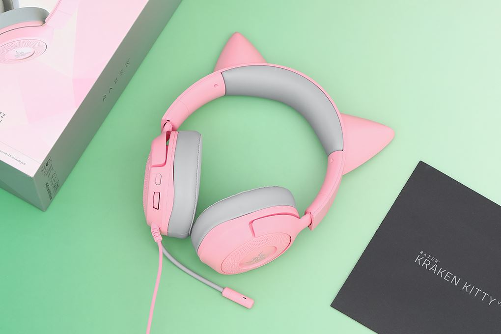 Tai nghe Chụp Tai Gaming Razer Kraken Kitty V3 X Màu Hồng