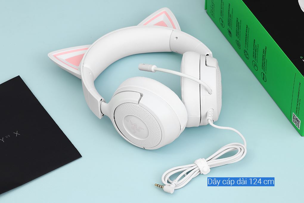 Tai nghe Chụp Tai Gaming Razer Kraken Kitty V3 X Màu Trắng