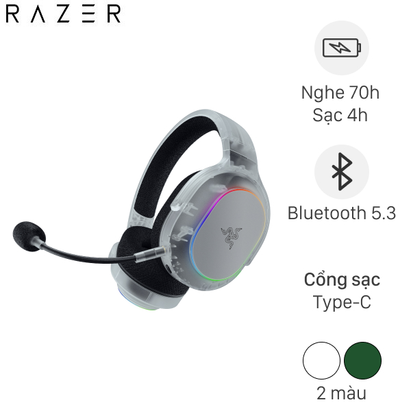 Tai nghe Bluetooth Chụp Tai Razer Barracuda X Chroma Phantom