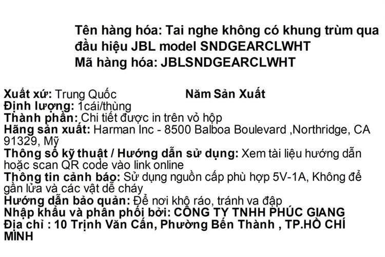 Tai nghe Bluetooth Open-Ear OWS JBL Soundgear CLIPS Màu Trắng