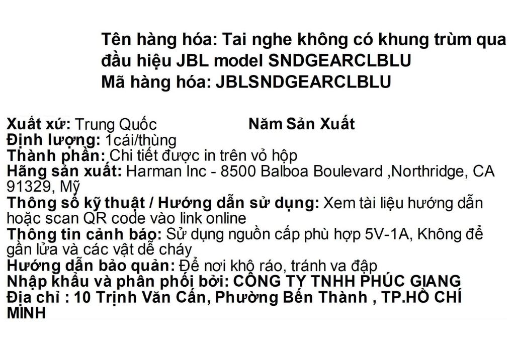Tai nghe Bluetooth Open-Ear OWS JBL Soundgear CLIPS Màu Xanh Dương