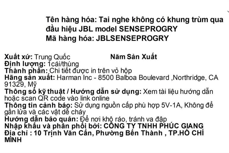 Tai nghe Bluetooth Open-Ear OWS JBL Sense Pro Màu Xám