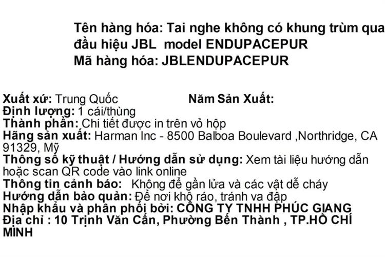 Tai nghe Bluetooth JBL Endurance Pace Màu Tím