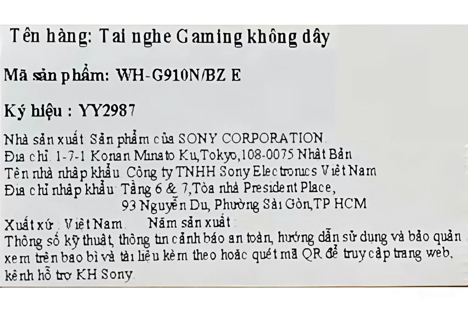 Tai nghe Bluetooth Chụp Tai Gaming Sony INZONE H9 II WH-G910N Màu Đen