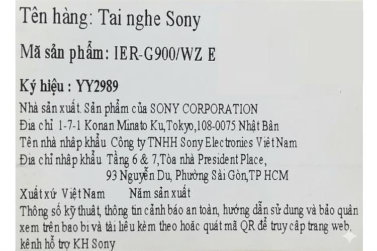 Tai nghe Có Dây Gaming EP Sony INZONE E9 IER-G900 Màu Trắng