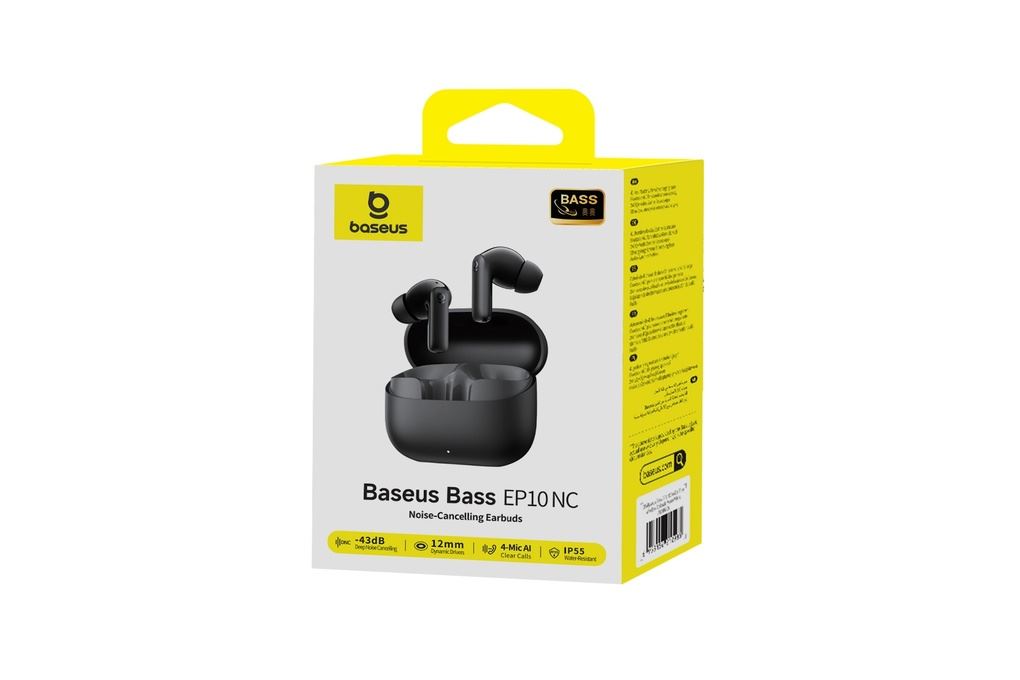 Tai nghe Bluetooth True Wireless Baseus Bass EP10 NC Màu Đen