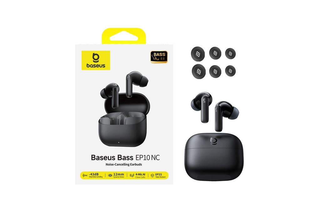 Tai nghe Bluetooth True Wireless Baseus Bass EP10 NC Màu Đen