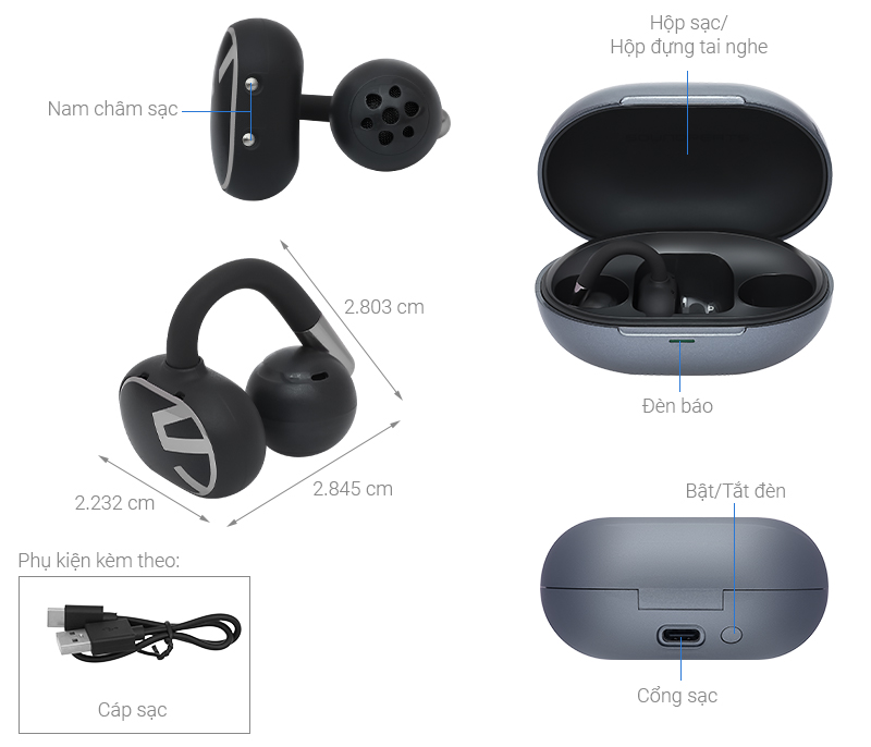 Tai nghe Bluetooth Open-Ear OWS SoundPeats Clip 1