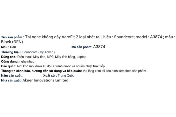 Tai nghe Bluetooth Open-Ear OWS Soundcore AeroFit 2 A3874 Màu Đen