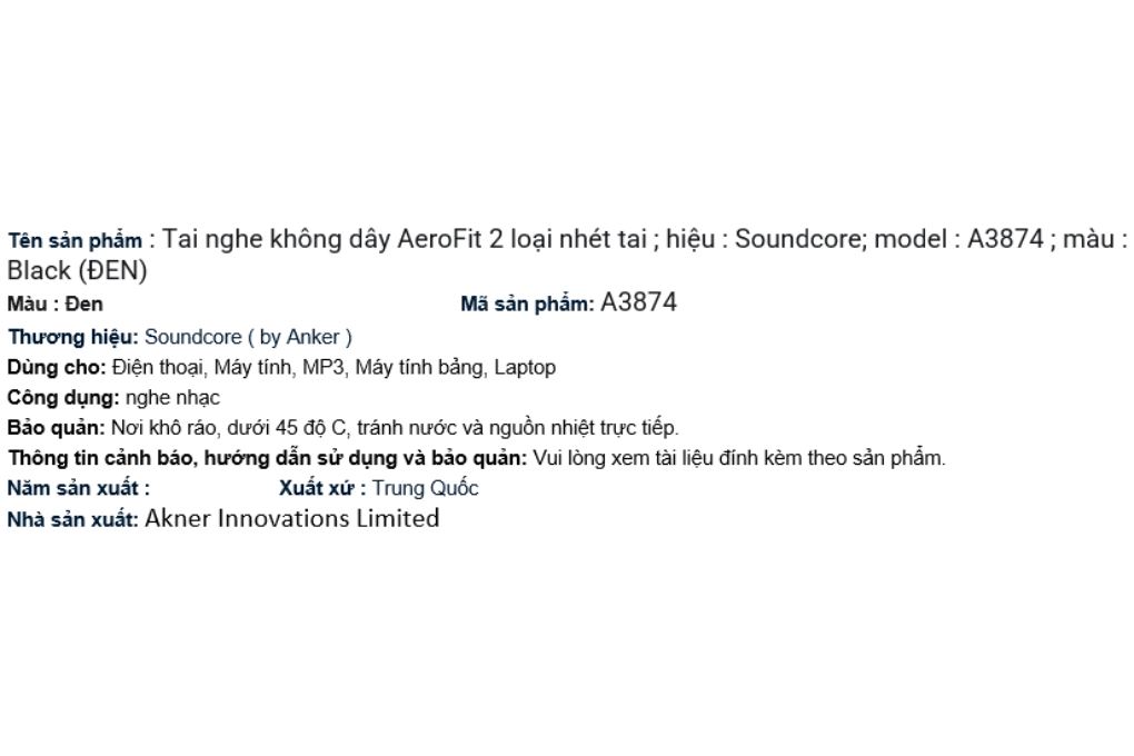 Tai nghe Bluetooth Open-Ear OWS Soundcore AeroFit 2 A3874 Màu Đen