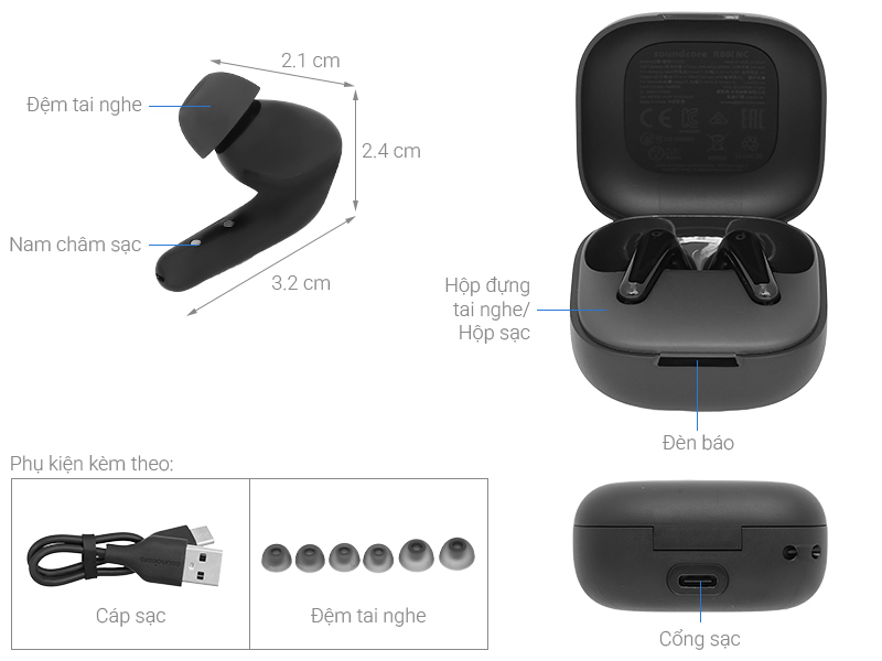 Tai nghe Bluetooth True Wireless Soundcore R60i NC D1202