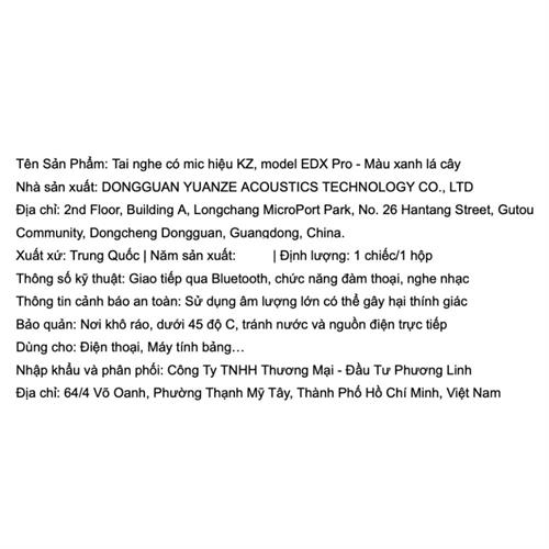 Tai nghe Có dây KZ EDX Pro - Xanh Màu Xanh lá nhạt