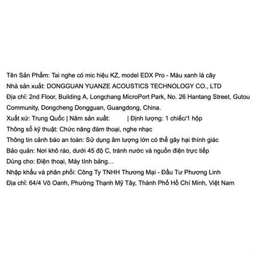 Tai nghe Có dây KZ EDX Pro - Xanh Màu Xanh lá nhạt