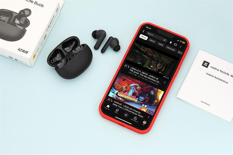 Tai nghe Bluetooth True Wireless realme TechLife Buds Màu Đen