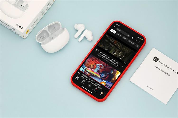 Tai nghe Bluetooth True Wireless realme TechLife Buds Màu Trắng