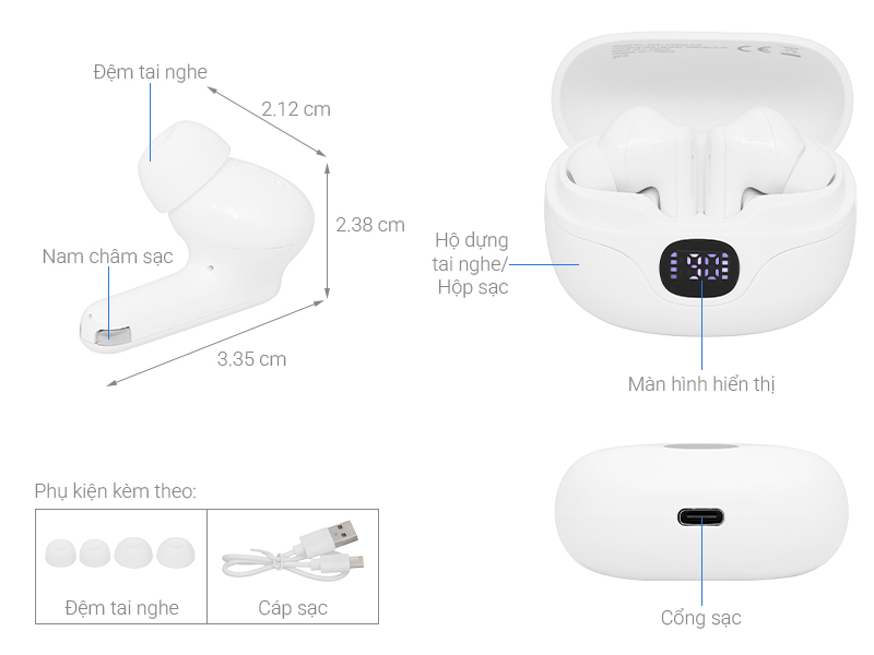 Tai nghe Bluetooth True Wireless AVA+ FreeGo Y70