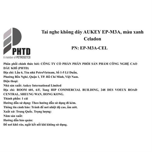 Tai nghe Blutetooth True Wireless Aukey EP-M3A - Xanh Lá Màu Xanh lá